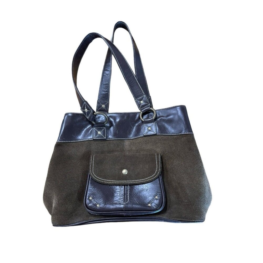 Vintage‎ Eddie Bauer Brown Leather M Sized Satchel Purse Western City Classic